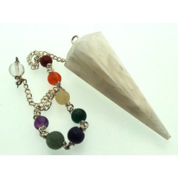 Scolecite Gemstone Terminated Chakra Pendulum